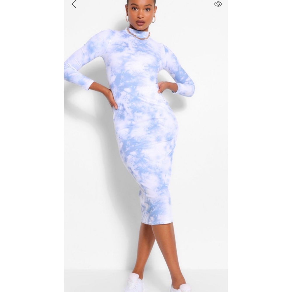 BOOHOO - Tie die midi dress